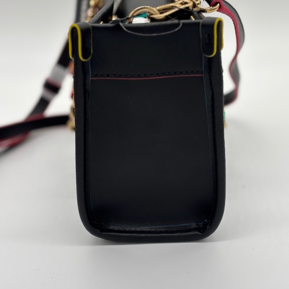 Karl Lagerfeld Black and Pink Leather Crossbody Bag with Multicolor Chain - Picture 3 of 13